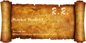 Ruska Rudolf névjegykártya